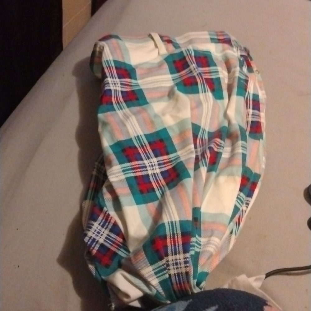 White plaid jeans
